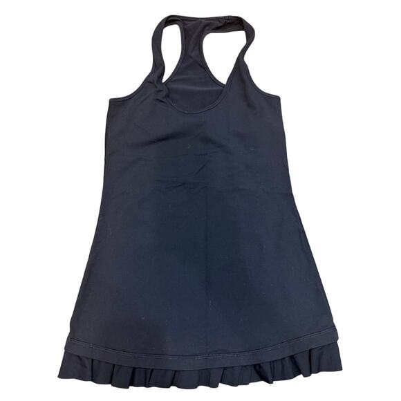 Lululemon Cool Racerback Ruffled Hem Tank in Black size 4 - Picture 2 of 5